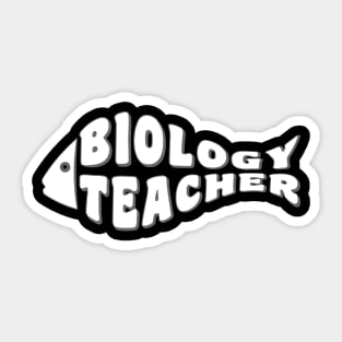 Biology Teacher White Fish Sticker